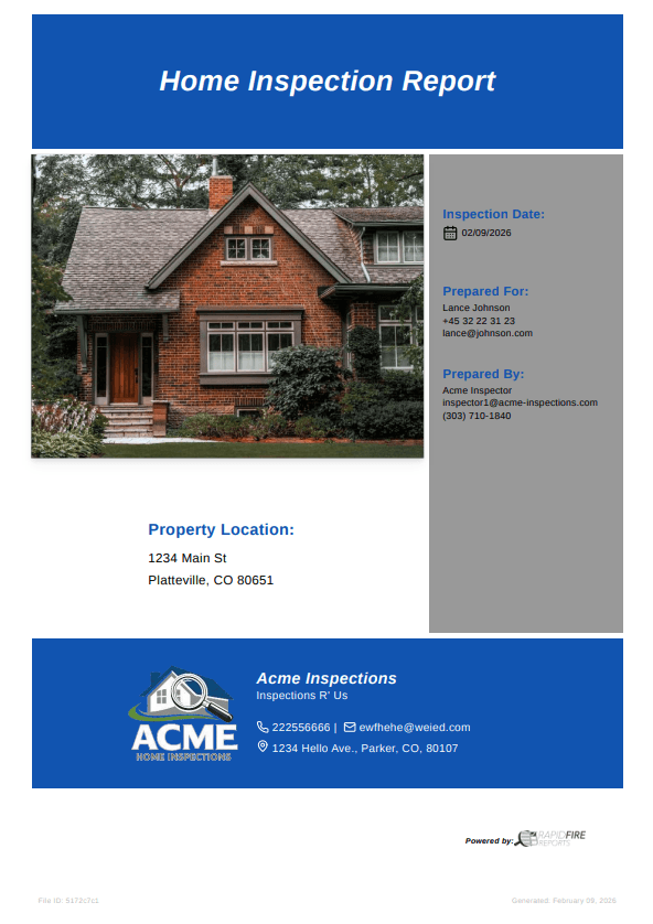 RapidFire Reports report template view